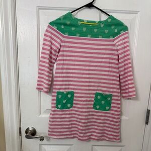 Mini Boden Tunic Dress with Cute hearts and stripe design